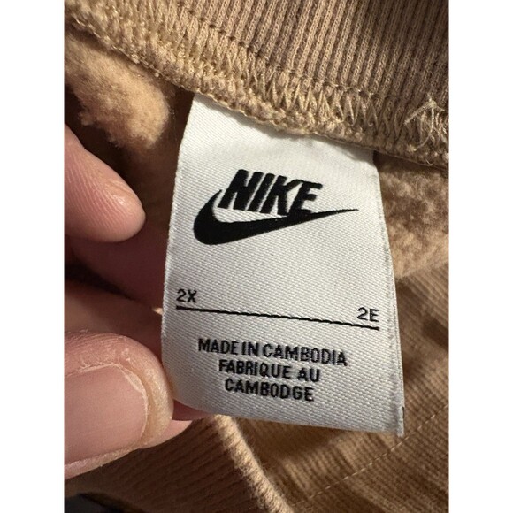 Nike Sportswear Club Sweatpants Women 2XL Camel Fleece Joggers Pull-On Waist - Picture 6 of 7